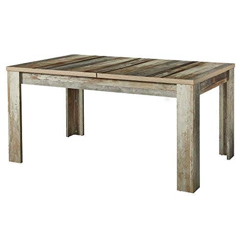 Stella Trading Bonanza Vintage Esstisch in Driftwood Optik - ausziehbarer Retro Esstisch für Ihr Wohn- &amp; Esszimmer - 160-240 x 76 x 90 cm (B/H/T)