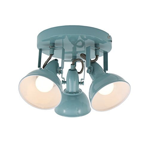 Briloner Leuchten Deckenleuchte, Deckenlampe mit 3 dreh-und schwenkbaren Spots im retro / vintage Design, Fassung: E14 max. 40 Watt, Metall, Maße: 21x15.6 cm, Farbe: mint weiß