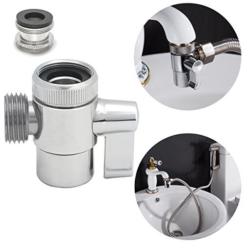 CIENCIA 3 Wege Diverter Ventil Messing Wasserhahn Umschaltventil mit M22 zu M24 Wasserhahn Adapter, Wasserhahn Ersatzteile, SBA021