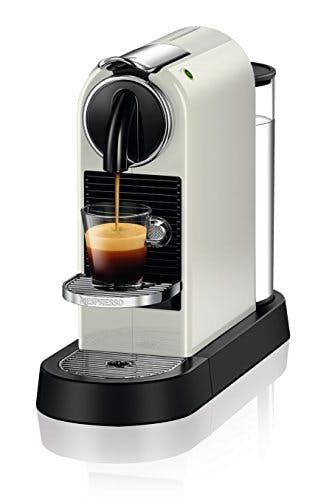 Nespresso De'Longhi EN167.W Citiz Kaffeekapselmaschine, Hochdruckpumpe und ideale Wärmeregelung ohne Aeroccino (Milchaufschäumer), Energiesparfunktion,1260W,37.4 x 11.9 x 25.5 cm, Creme-weiß