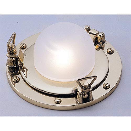 Licht-Erlebnisse Edle Deckenleuchte aus Messing Ø11,5cm Bullauge maritime Einbau Lampe Flur Badezimmer Schiffslampe CATANIA