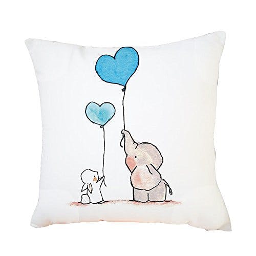 FeiliandaJJ Kissenbezug 45x45cm Pillowcase Kopfkissenbezug,Elefant Niedlich Drucken,Valentinstag Weihnachten Neues Jahr Geschenk,für Wohnzimmer Sofa Bed Home (C)