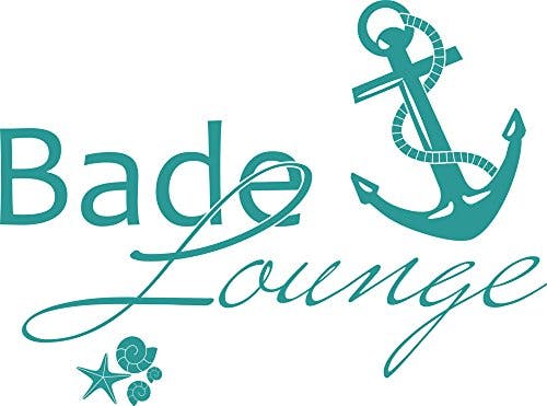 GRAZDesign Wandtattoo Bad Bade Lounge maritime Deko als Aufkleber | Anker - 54x40cm / 054 türkis