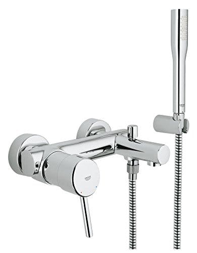 GROHE Concetto - Einhand- Wannenbatterie (mit Brausegarnitur, automatische Umstellung, Wandmontage), chrom, 32212001