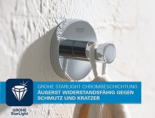 GROHE Bau Cosmopolitan - Bademantelhaken (Metall, Verdeckte Befestigung, langlebige Oberfläche), chrom, 40461001