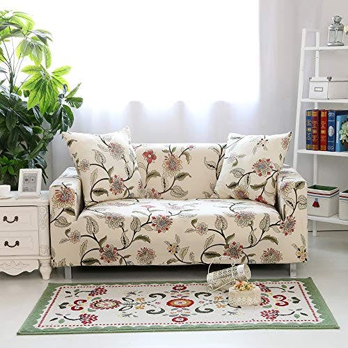 HYSENM Sofa Überwürfe 3 Sitzer 190-230 cm Elastische Stretch Sitzer Sofabezug Sofa Abdeckung Weiche Couchbezug Anti-Rutsch, Beige