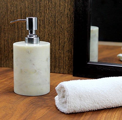 KLEO Marmor Steinseifenspender seifenspender Flüssigseifenspender - luxuriöse Badaccessoires-Kollektion - Marble Stone Soap Dispenser/Lotion Dispenser