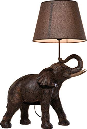 Kare Design Tischleuchte Animal Elephant Safari, Braun, Tischleuchte, Tischlampe, Elefant, 74x52x33 cm (H/B/T)