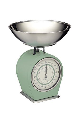 Living Nostalgia Mechanische Küchenwaage, Vintage inspirierte traditionelle Waage, Zubehör zum Backen und Kochen, 4 kg (8 lbs) - English Sage