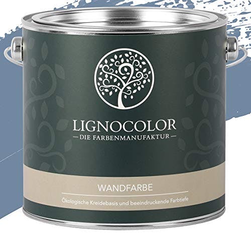 Lignocolor Wandfarbe Innenfarbe Deckenfarbe Kreidefarbe edelmatt 2,5 L (Aqua Blue)