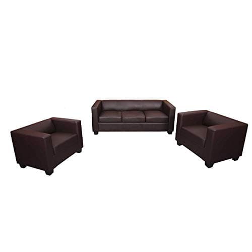 Mendler 3-1-1 Sofagarnitur Couchgarnitur Loungesofa Lille - Kunstleder Coffee