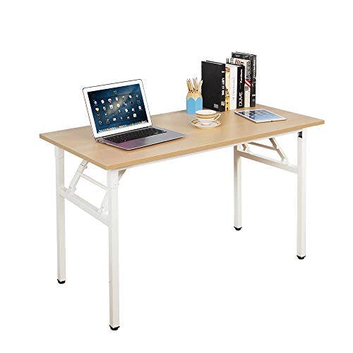 Need Klapptisch Computertisch Schreibtisch Klassischer Klappbarer Tisch 120CM aus Holzwerkstoffen und Metallframe,Konferenztische,PC Tisch Bürotisch Esstisch für Zuhause und Büro,120 * 60CM,AC5AW