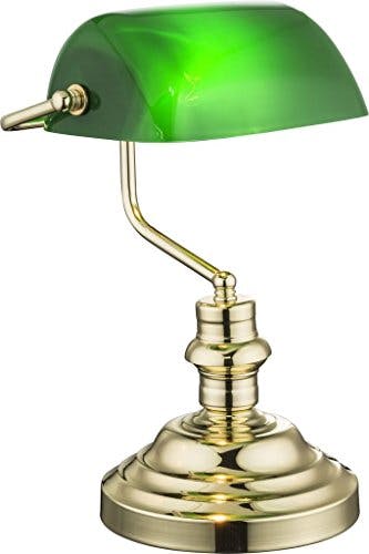 Nostalgie Antik Retro Tisch Lampe Banker Leuchte Schreibtischlampe Antique grün 2491K