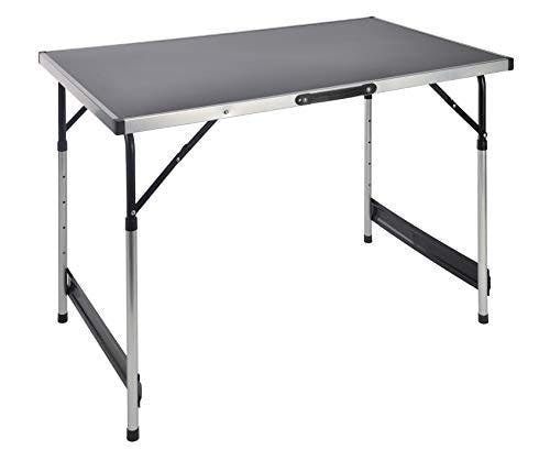 Spetebo Höhenverstellbarer Alu Campingtisch 100x60 cm - verstellbar auf 4 Höhen (73, 80, 87 und 94cm) - praktisch klappbar