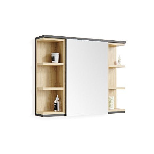 Vicco Bad Spiegelschrank Aquis, Anthrazit/Sonoma, 79 x 64 cm