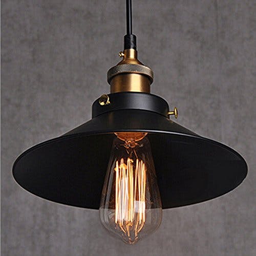 Vintage Retro Edison Loft Pendelleuchte Lampenschirm Retro Industrielle Deckenleuchte Lampenschirm Lackiertem Eisen Regenschirm Lampenschirm Land Art Lampe