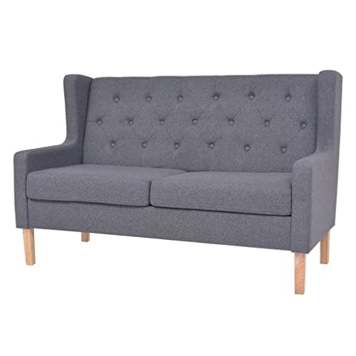 vidaXL Sofa 2-Sitzer Stoff Skandinavisch Grau Polstersofa Loungesofa Sitzmöbel